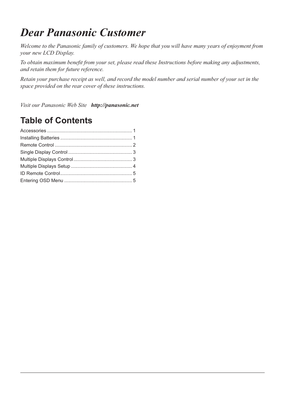 Panasonic TYRM50VW User Manual | Page 2 / 72