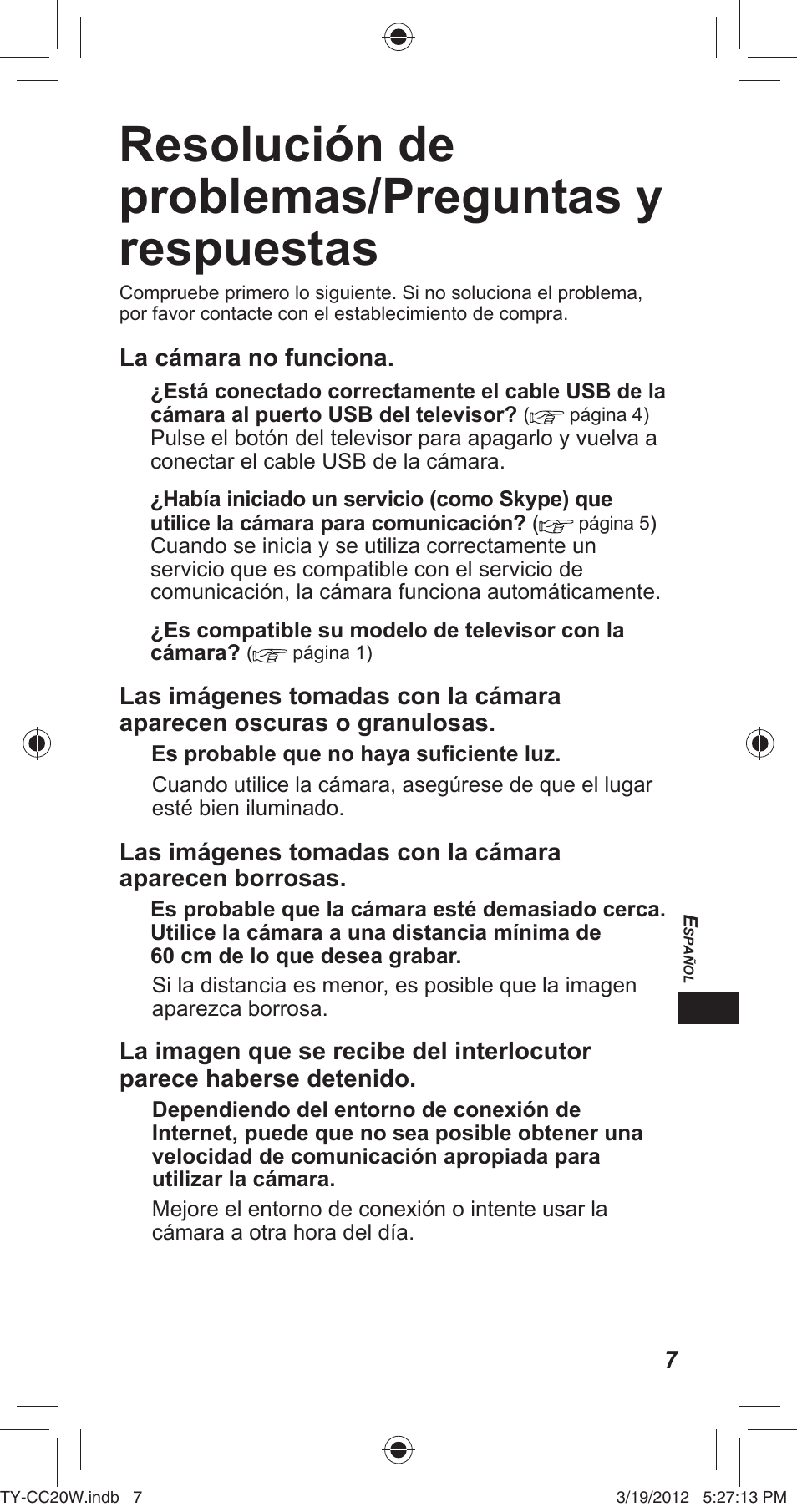 Resolución de problemas/preguntas y respuestas | Panasonic TYCC20W User Manual | Page 115 / 188