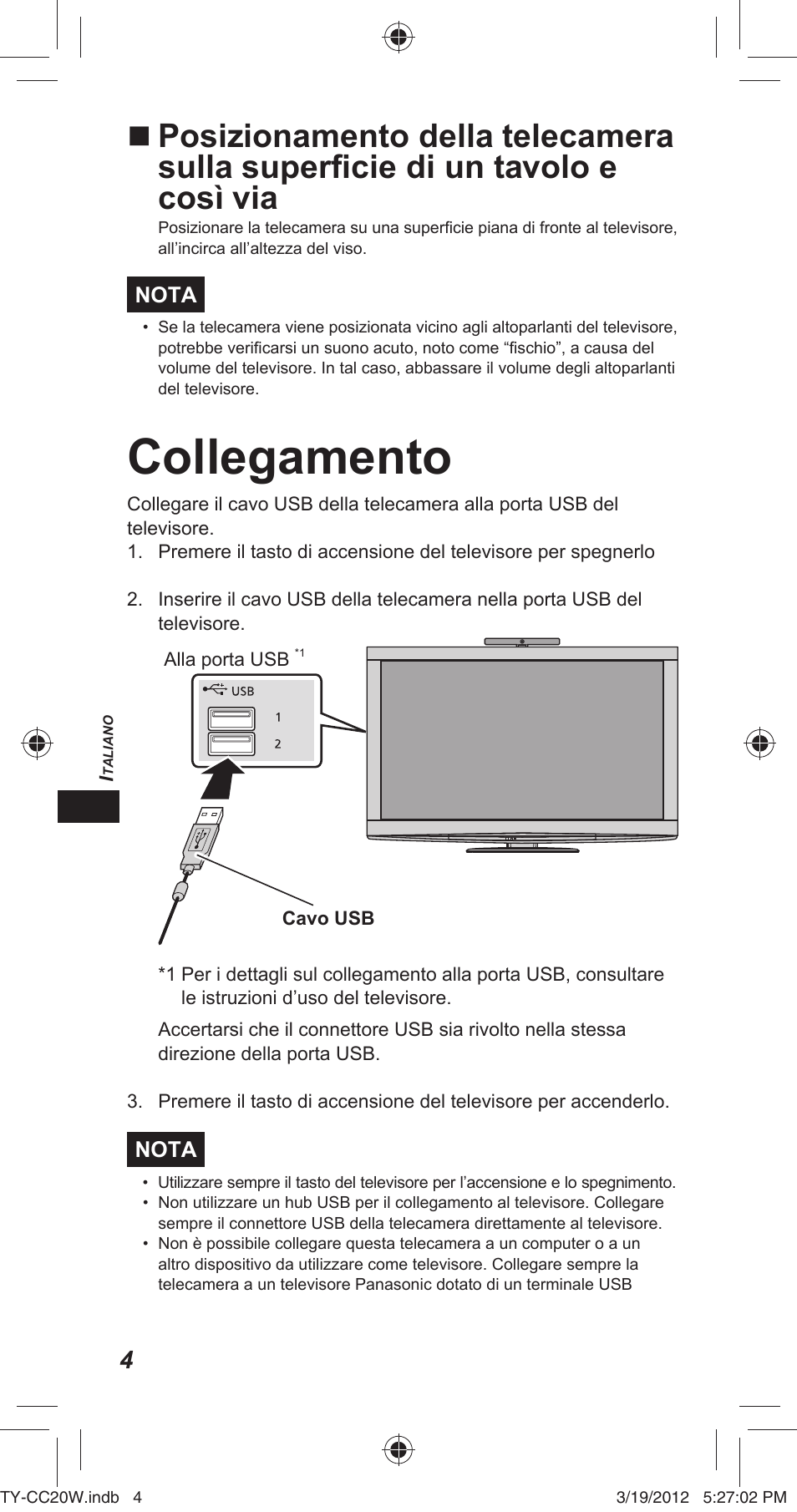 Collegamento | Panasonic TYCC20W User Manual | Page 80 / 188