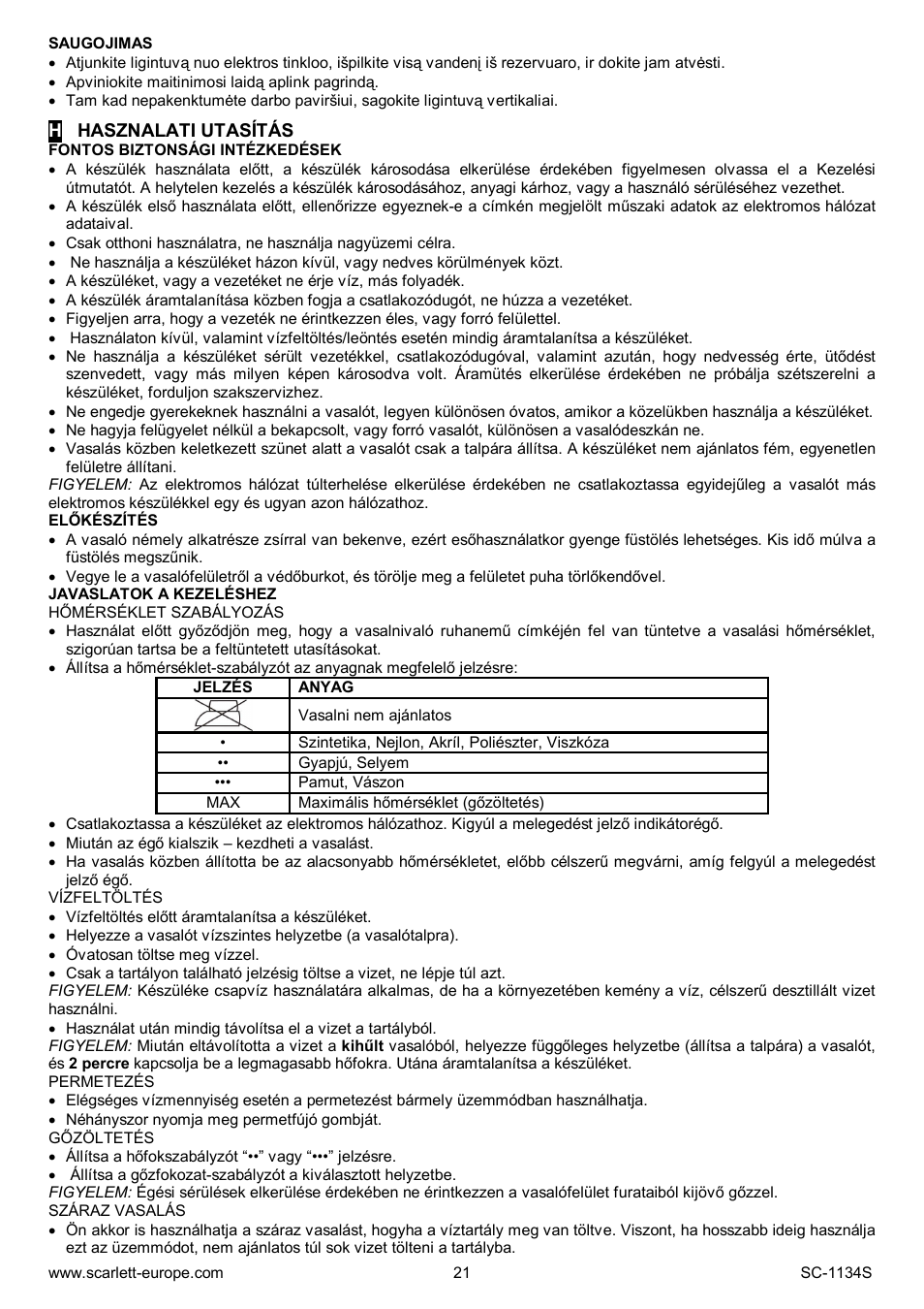 Scarlett SC-1134S User Manual | Page 21 / 27