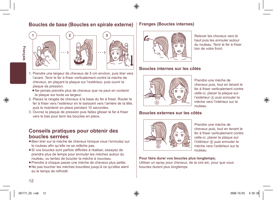 Boucles de base (boucles en spirale externe) | Panasonic EH1771 User Manual | Page 12 / 80