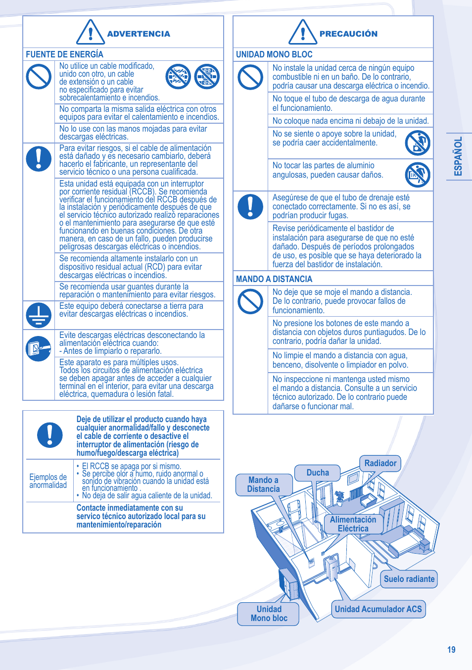 Panasonic WHMDF09C3E8 User Manual | Page 19 / 76