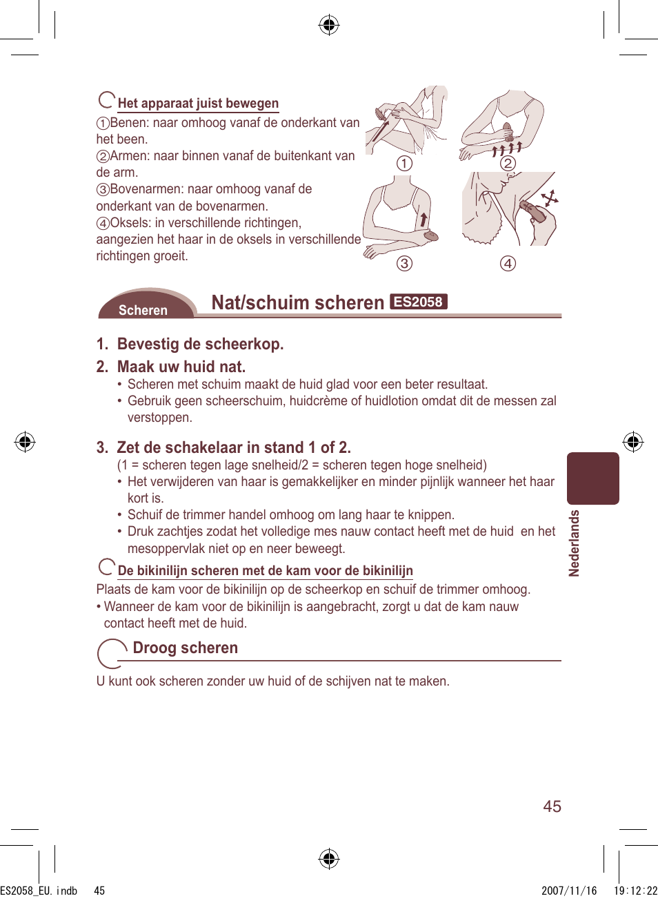 Nat/schuim scheren | Panasonic ES2056 User Manual | Page 45 / 168