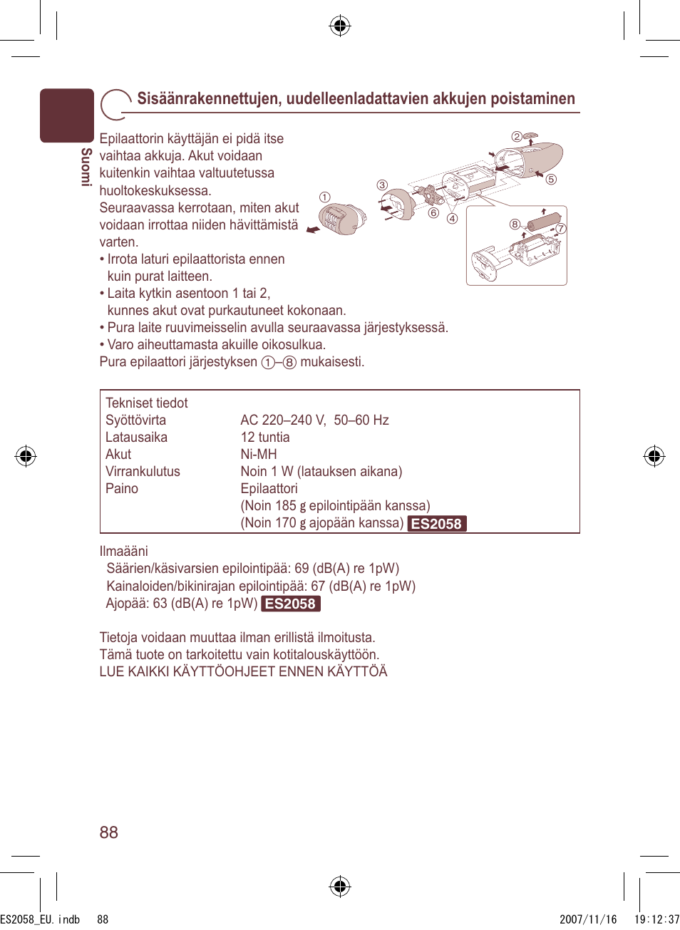 Panasonic ES2056 User Manual | Page 88 / 168