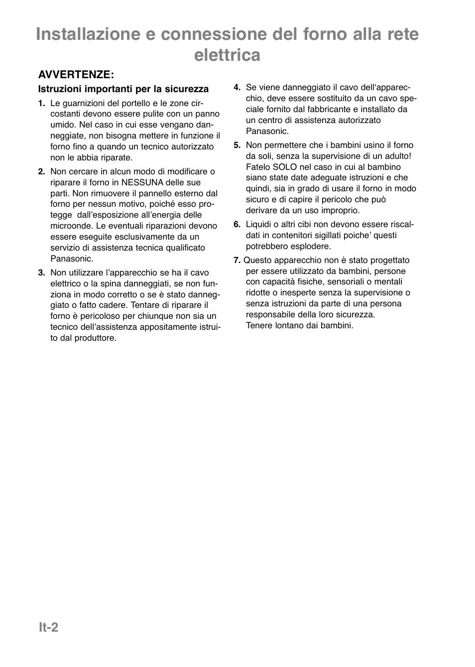 It-2 | Panasonic NNE251 User Manual | Page 52 / 194