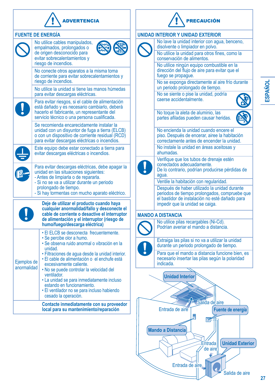 Panasonic U10EA1E User Manual | Page 27 / 112