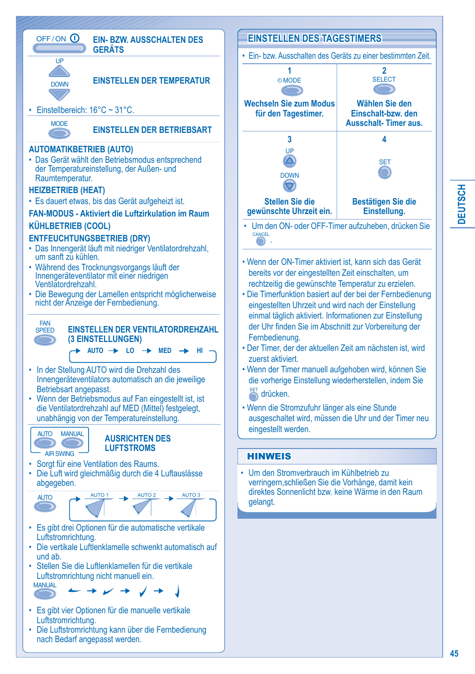 Panasonic U10EA1E User Manual | Page 45 / 112