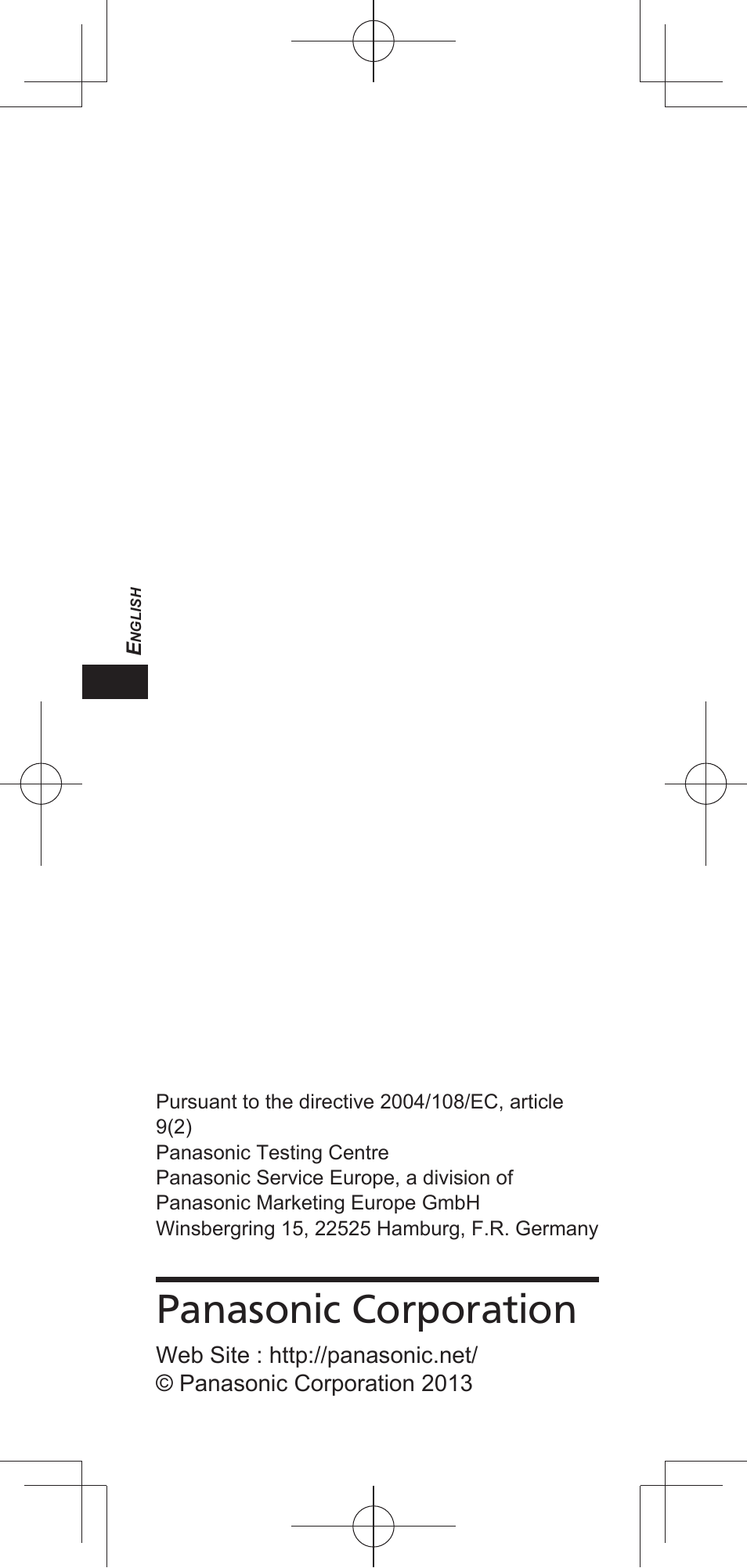 Panasonic corporation | Panasonic TYEP3D20E User Manual | Page 4 / 88