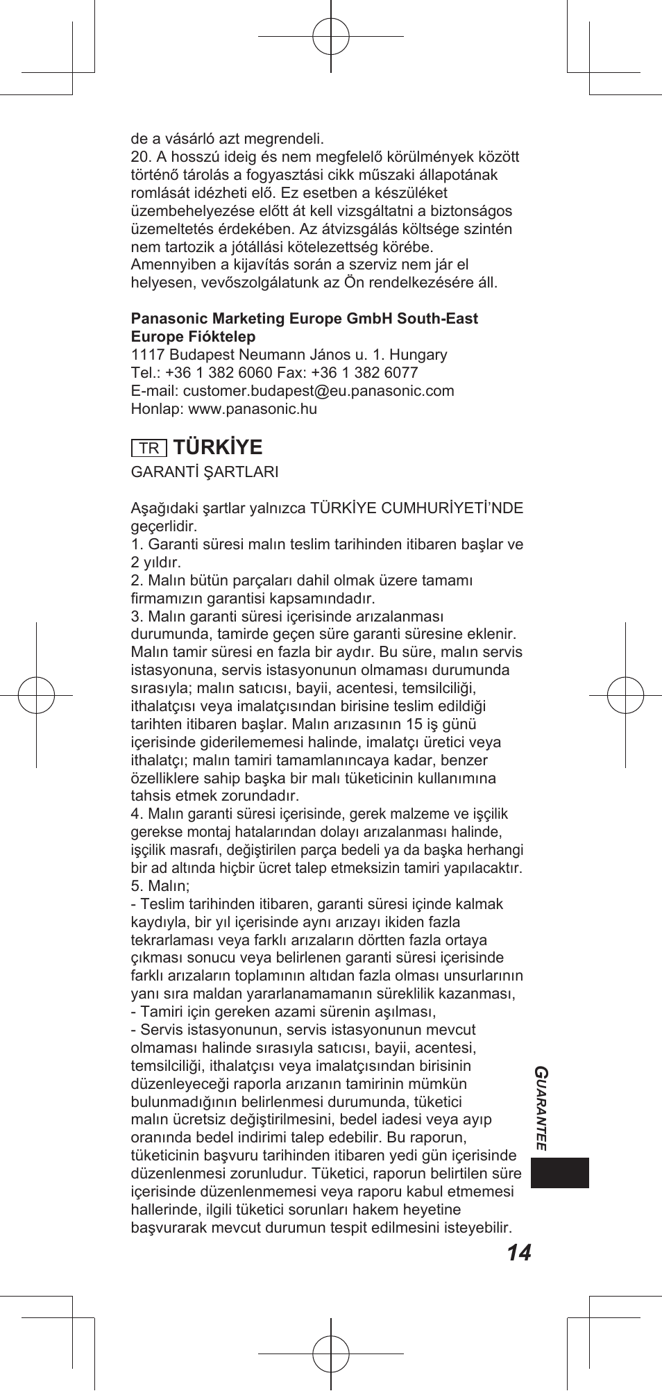 Türkiye | Panasonic TYEP3D20E User Manual | Page 57 / 88