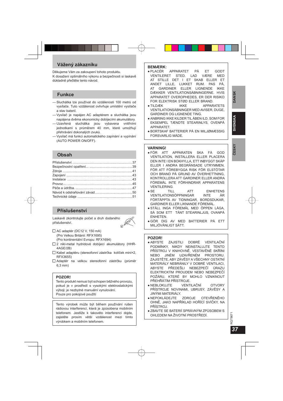 Panasonic RPWF810 User Manual | Page 37 / 76