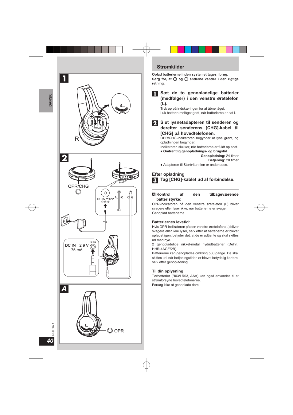Strømkilder | Panasonic RPWF810 User Manual | Page 40 / 76