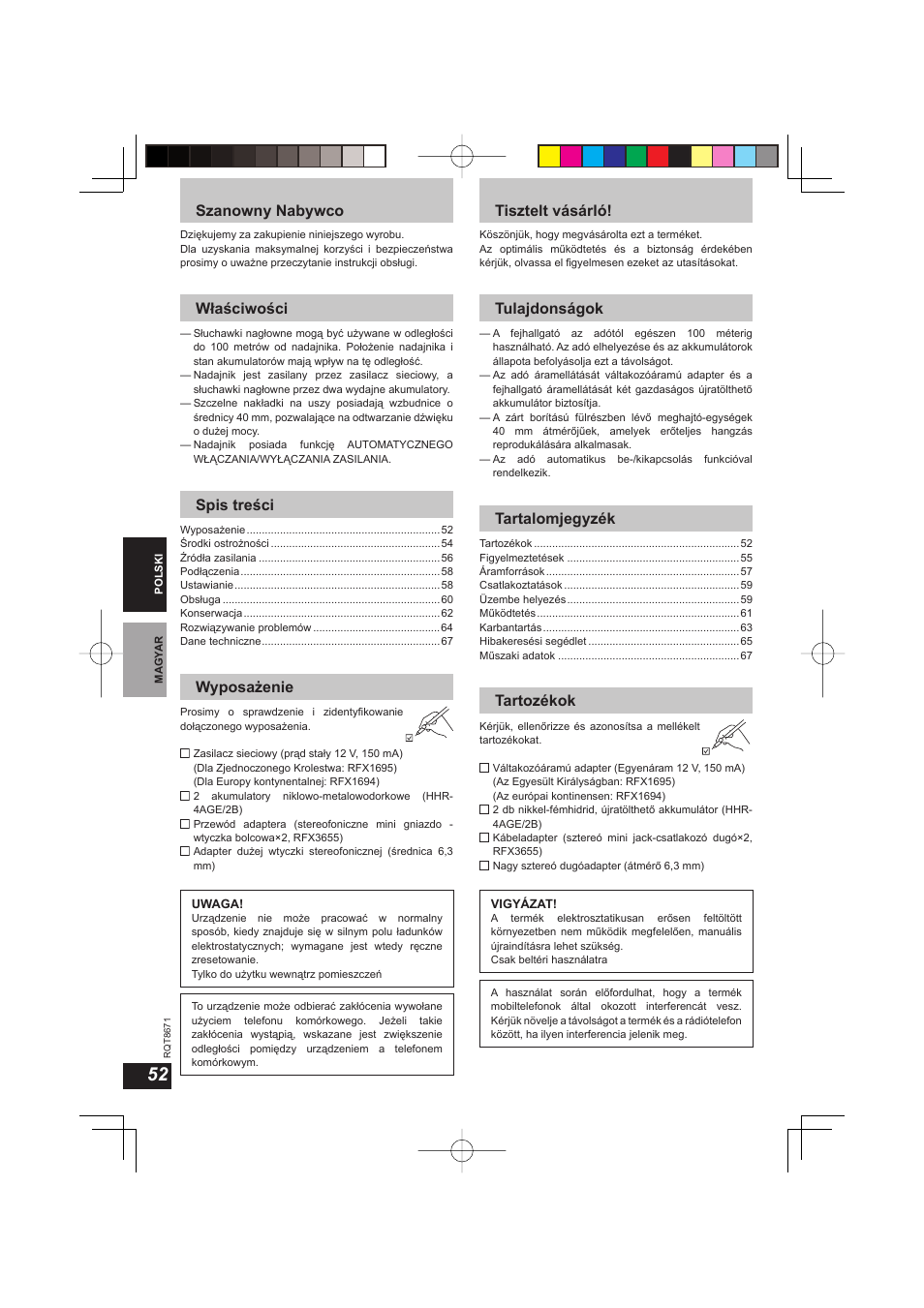 Panasonic RPWF810 User Manual | Page 52 / 76