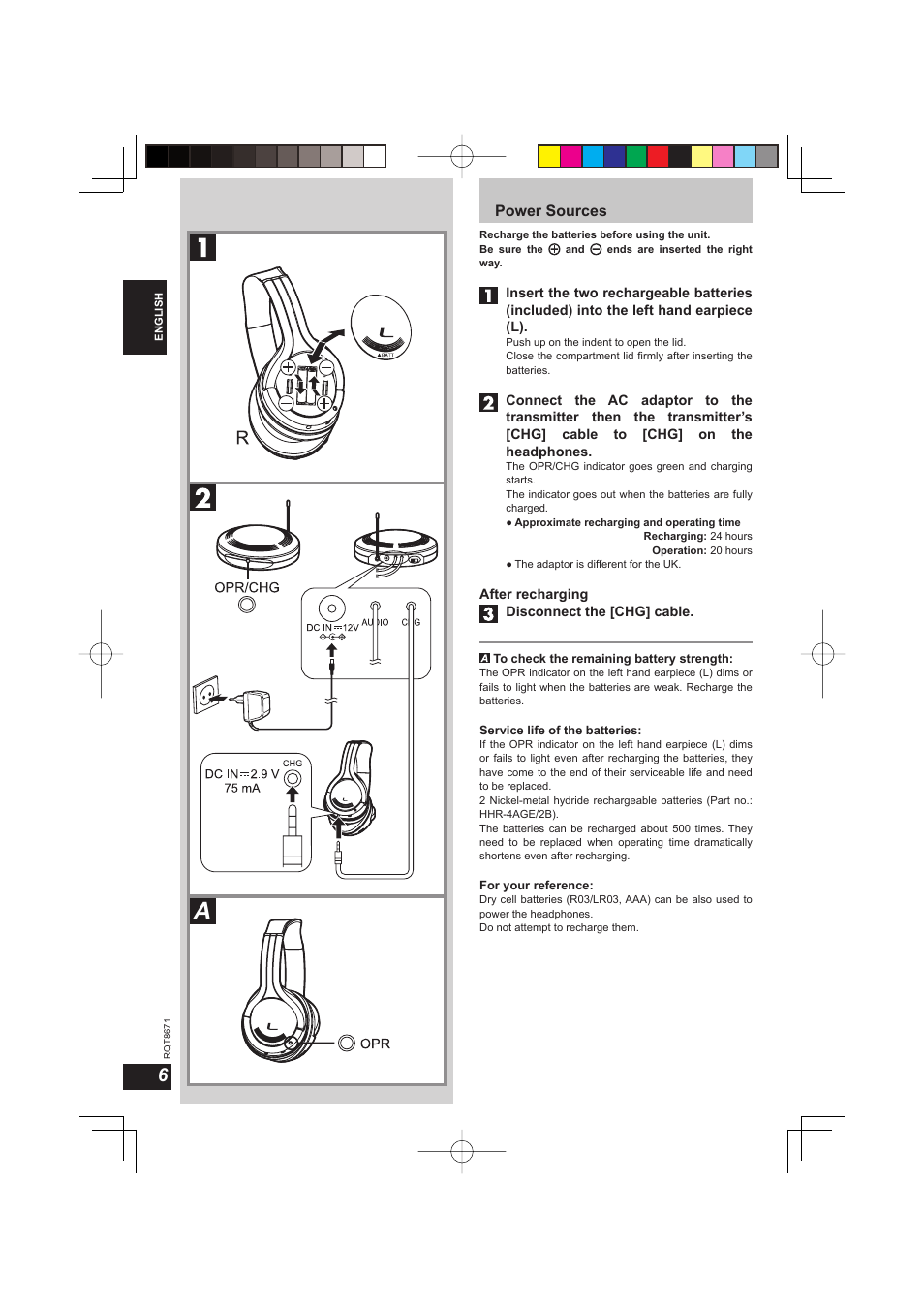 Power sources | Panasonic RPWF810 User Manual | Page 6 / 76