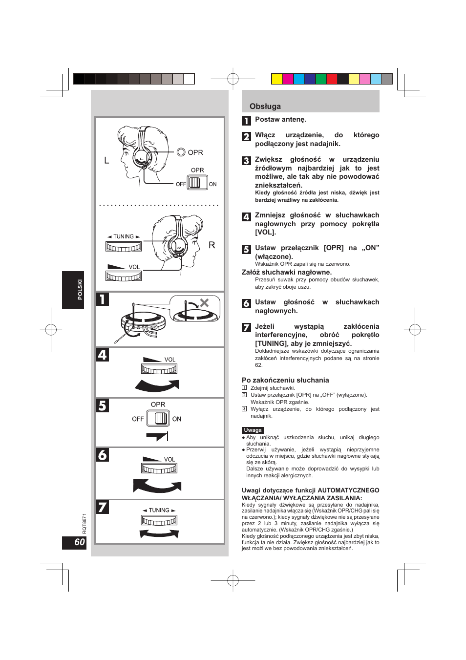 Obsługa | Panasonic RPWF810 User Manual | Page 60 / 76
