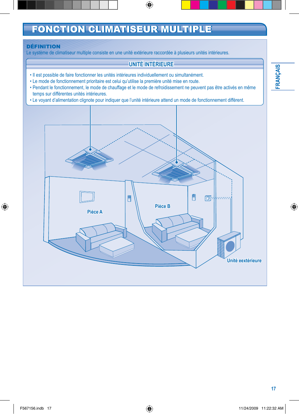 Fonction climatiseur multiple | Panasonic U5LA1E5 User Manual | Page 17 / 112