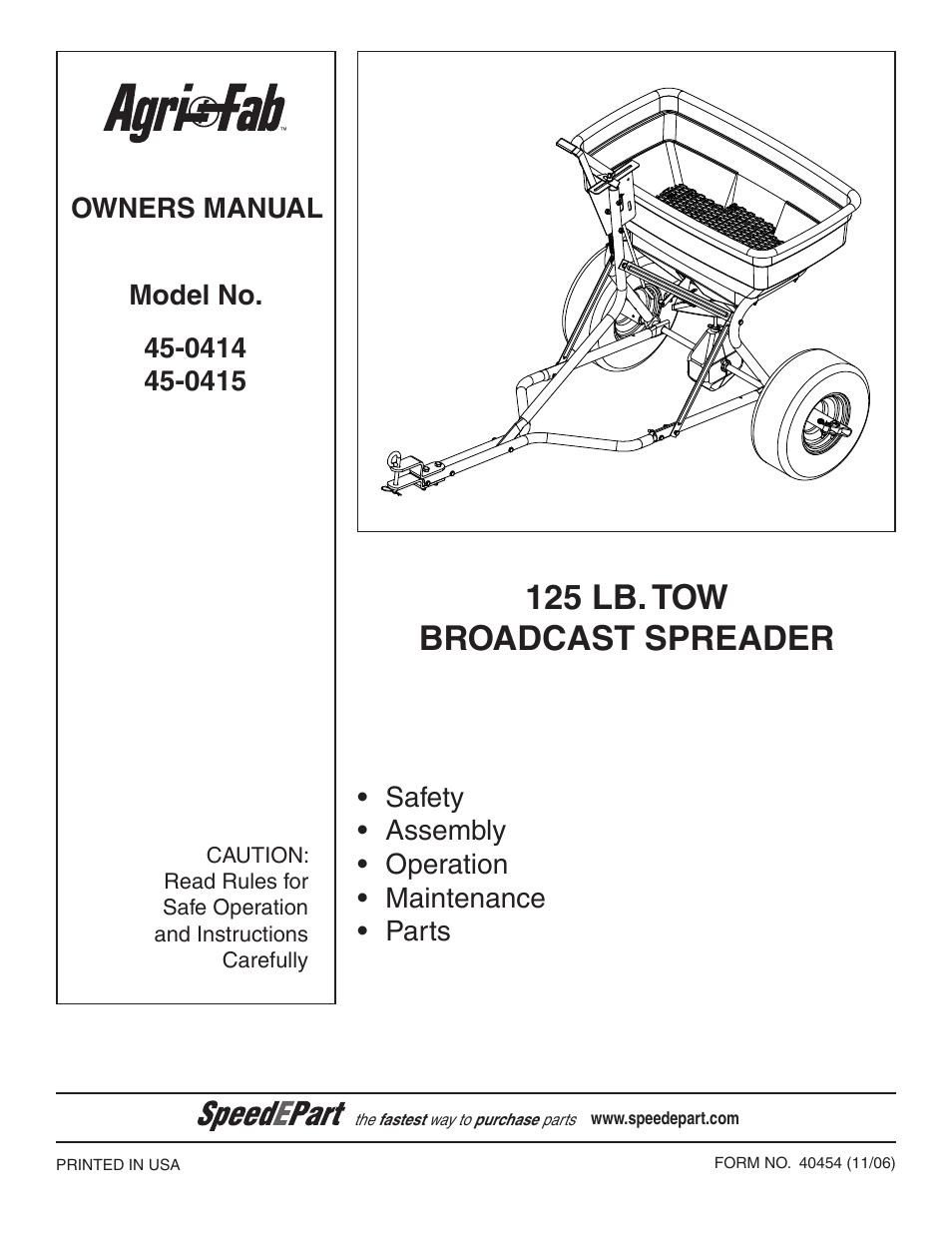 Agri-Fab 45-0414 User Manual | 12 pages