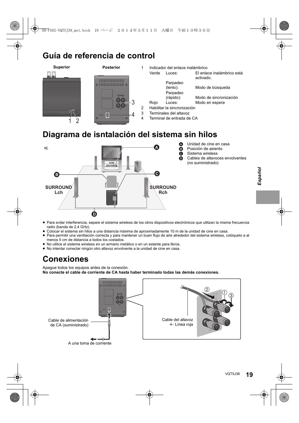 Conexiones | Panasonic SHFX82E User Manual | Page 19 / 56