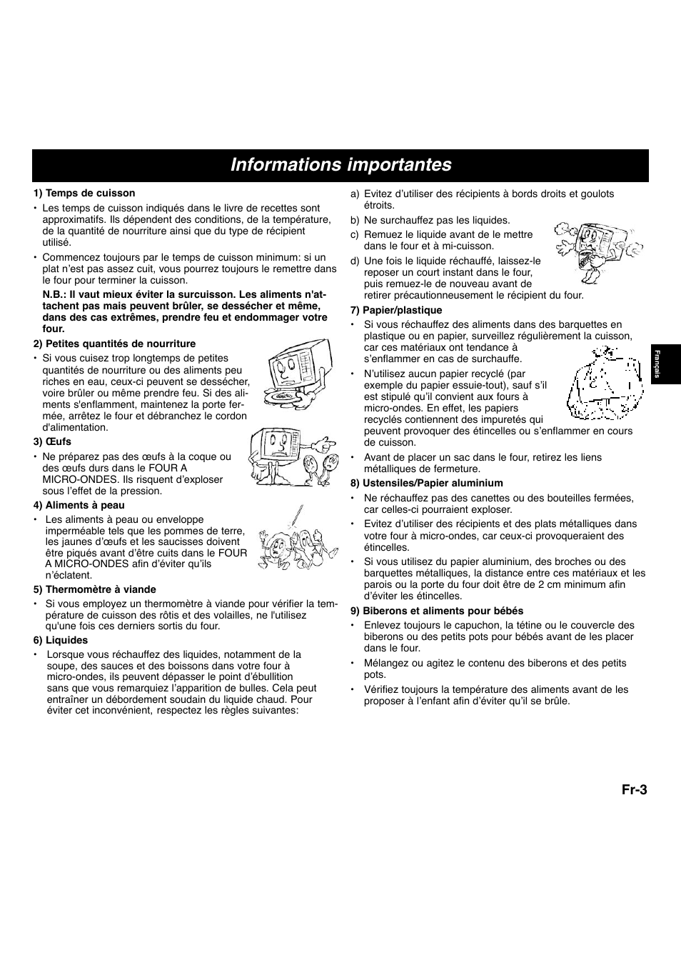 Informations importantes, Fr-3 | Panasonic NNS255WBWPG User Manual | Page 35 / 62