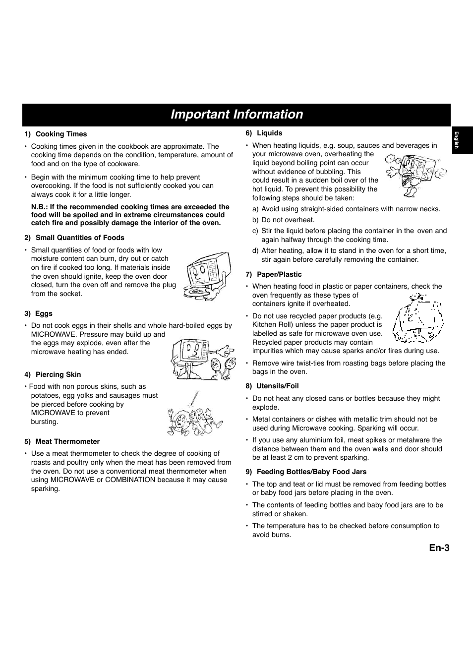 Important information, En-3 | Panasonic NNS255WBWPG User Manual | Page 5 / 62