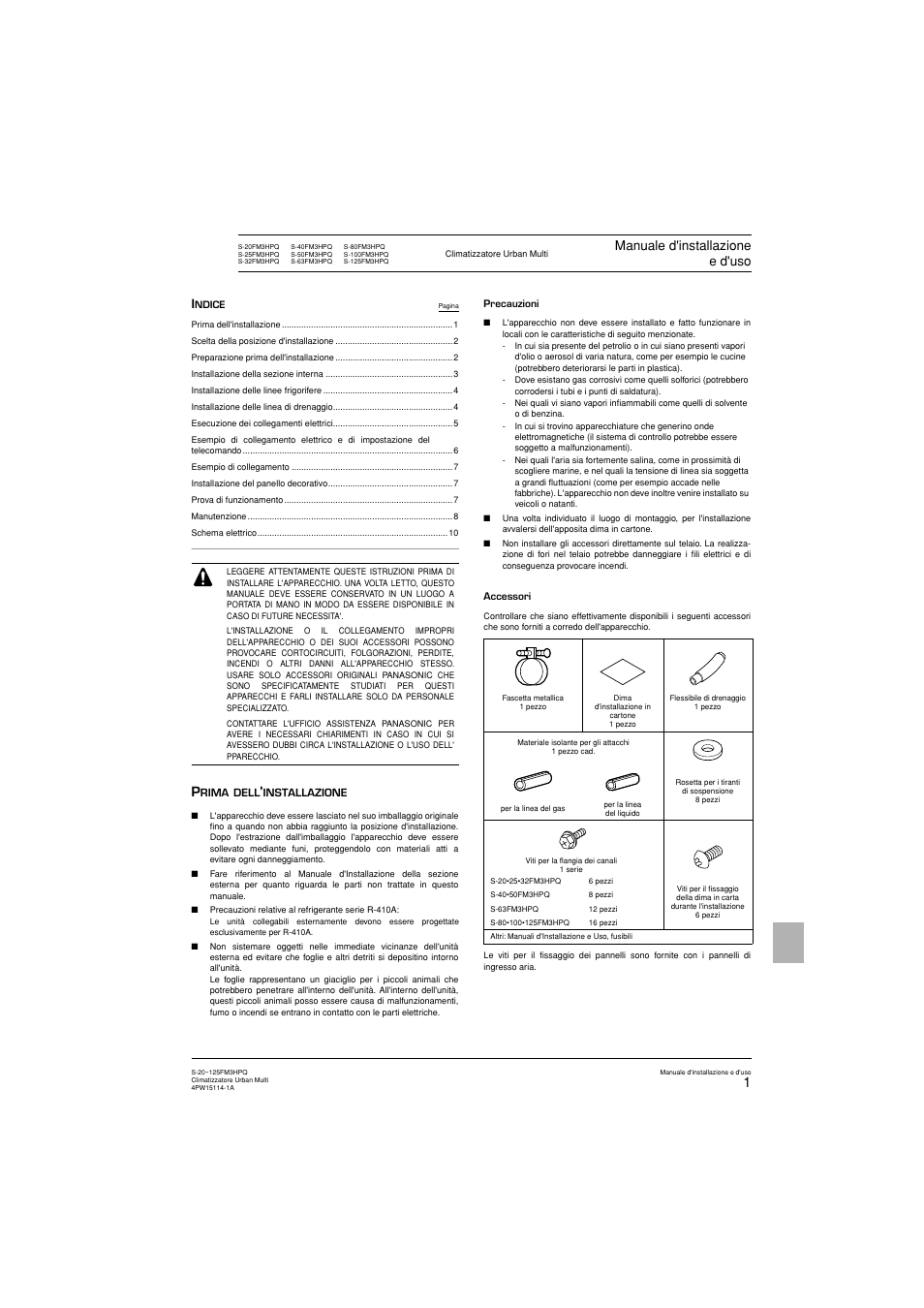 Manuale d'installazione e d'uso | Panasonic S25FM3HPQ User Manual | Page 53 / 86