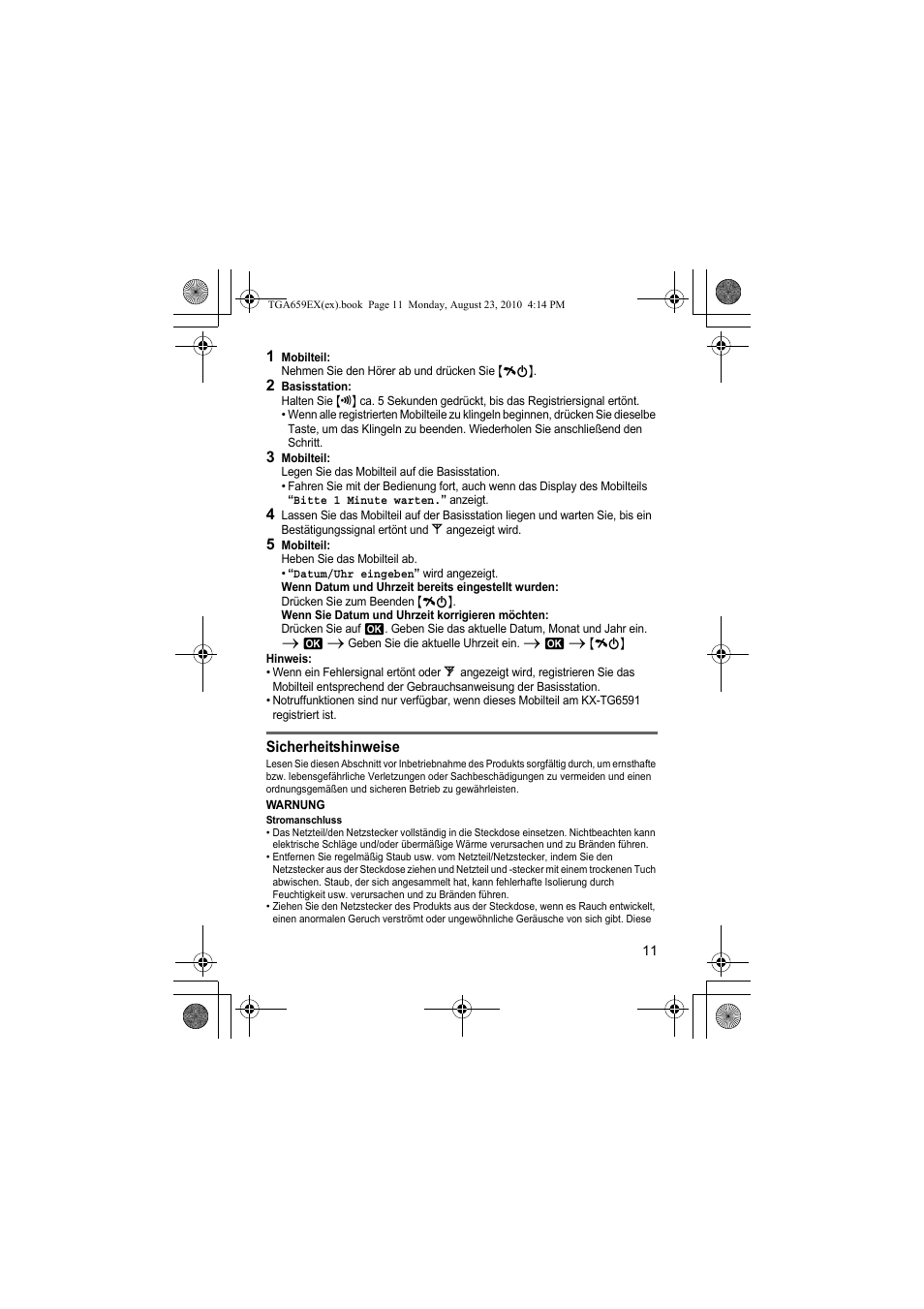 Panasonic KXTGA659EX User Manual | Page 11 / 44