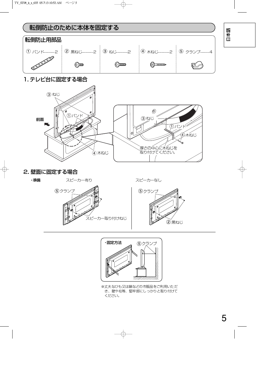 Panasonic TYST08K User Manual | Page 5 / 52