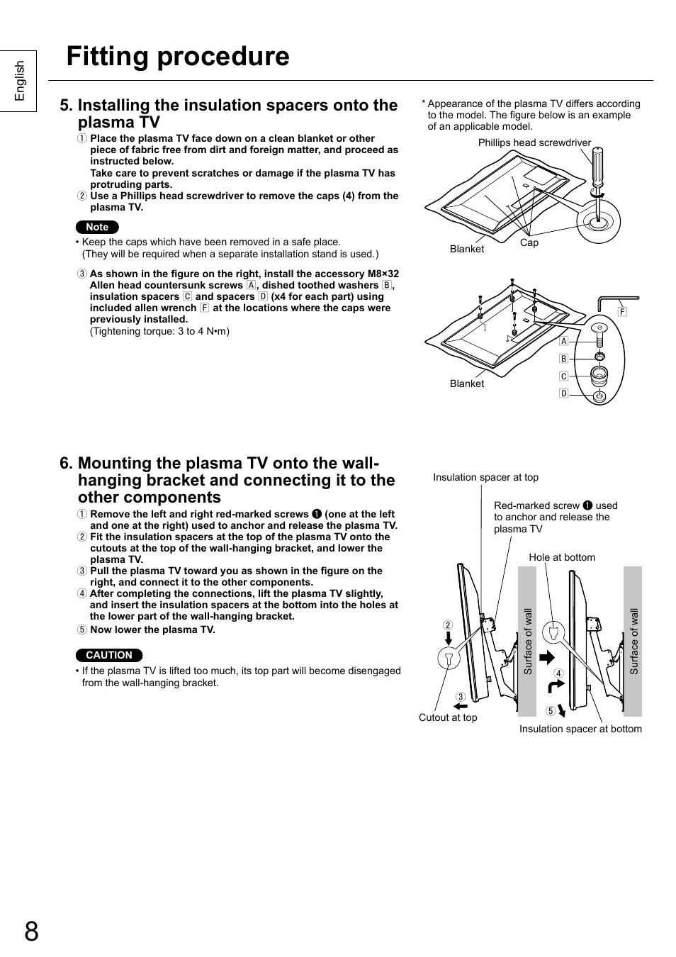 Fitting procedure | Panasonic TYWK5P1RW User Manual | Page 8 / 90