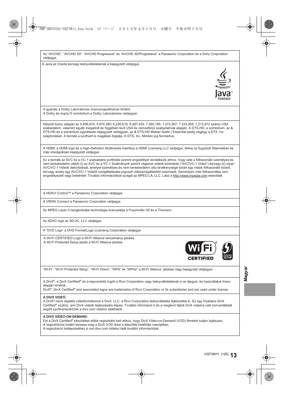 Panasonic DMPBBT01EG User Manual | Page 125 / 156
