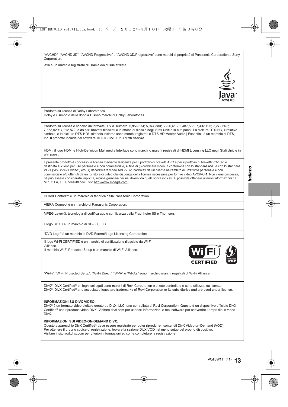 Panasonic DMPBBT01EG User Manual | Page 41 / 156