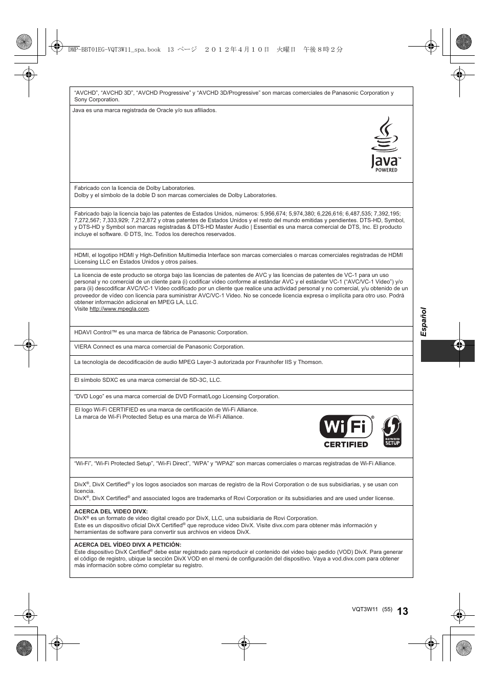 Panasonic DMPBBT01EG User Manual | Page 55 / 156