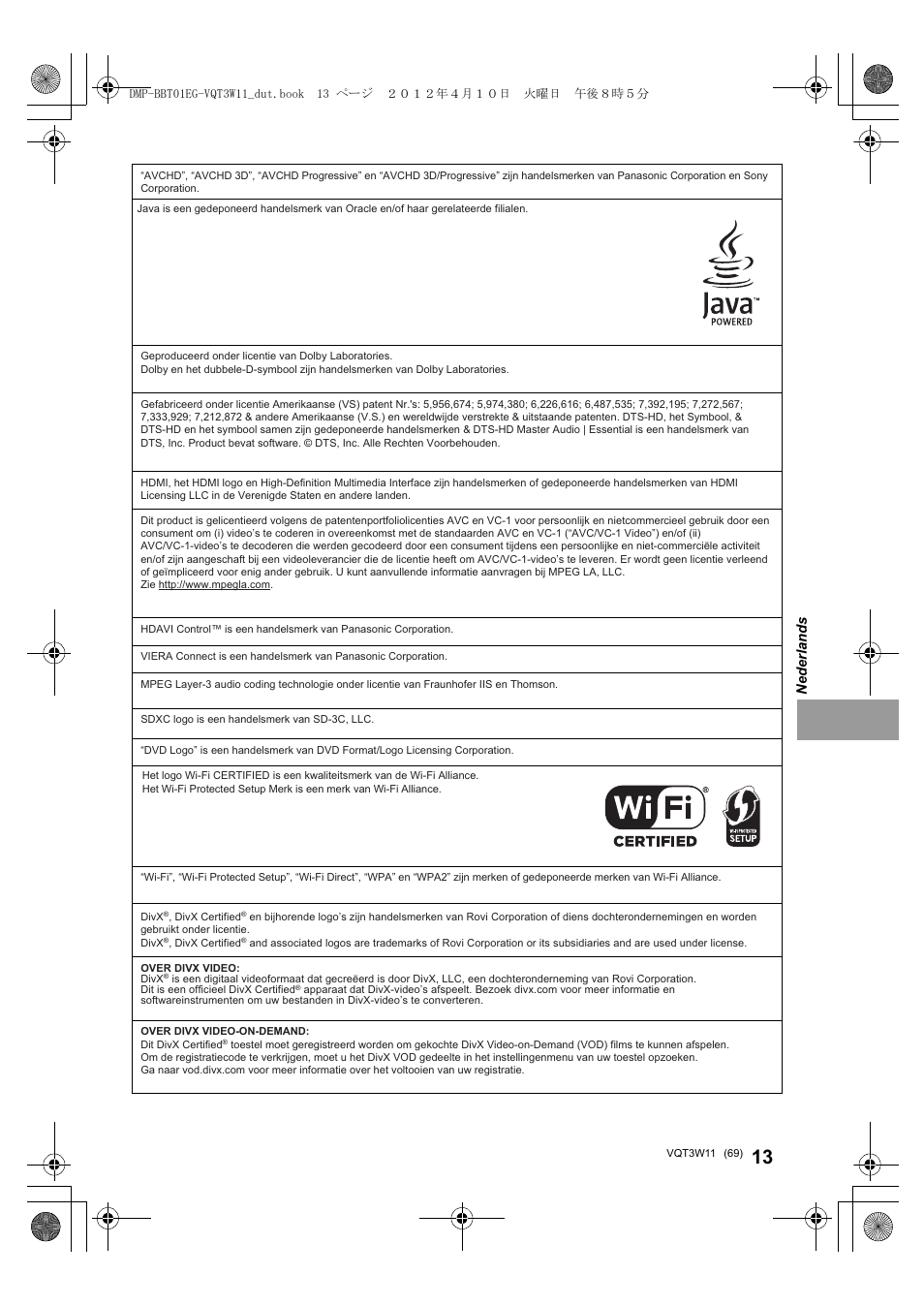 Panasonic DMPBBT01EG User Manual | Page 69 / 156