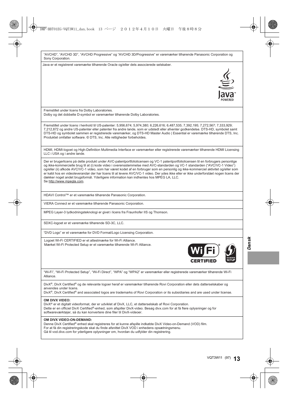 Panasonic DMPBBT01EG User Manual | Page 97 / 156