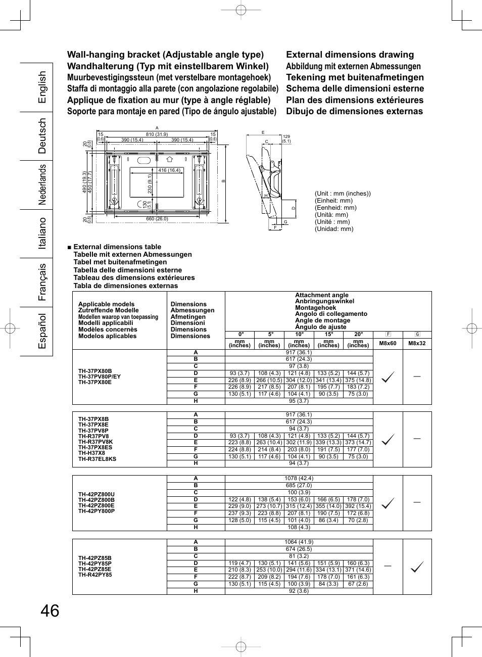 Panasonic TYWK42PR4W User Manual | Page 46 / 56