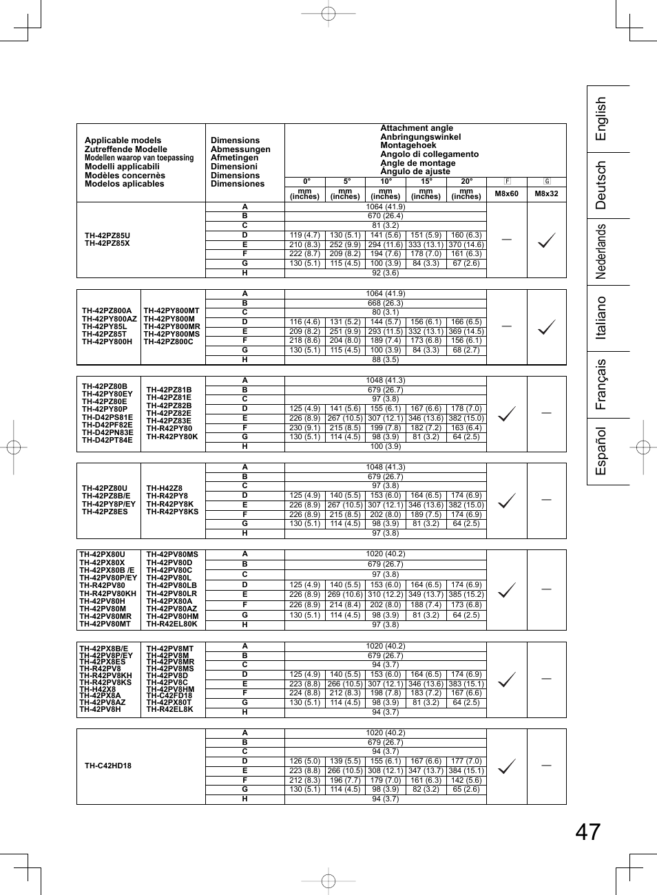 Panasonic TYWK42PR4W User Manual | Page 47 / 56