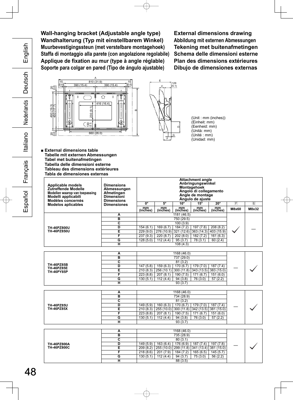 Panasonic TYWK42PR4W User Manual | Page 48 / 56