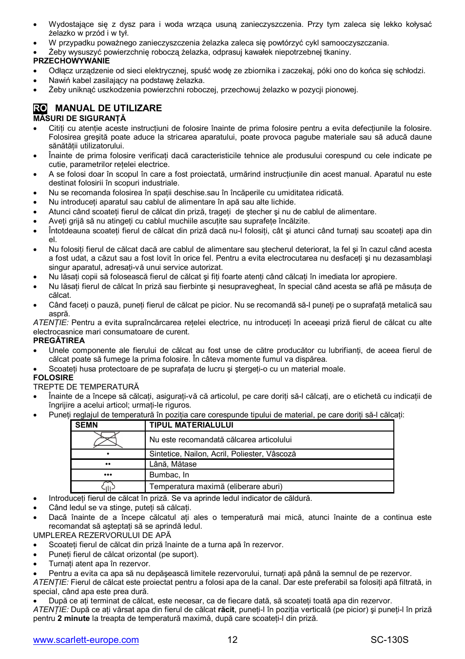 Scarlett SC-130S User Manual | Page 12 / 26