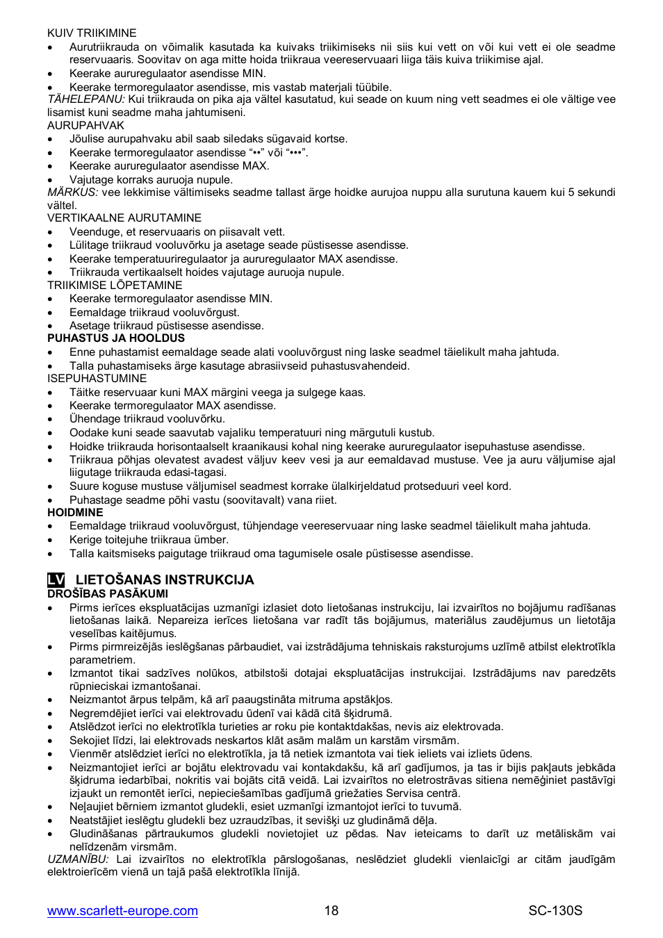 Scarlett SC-130S User Manual | Page 18 / 26