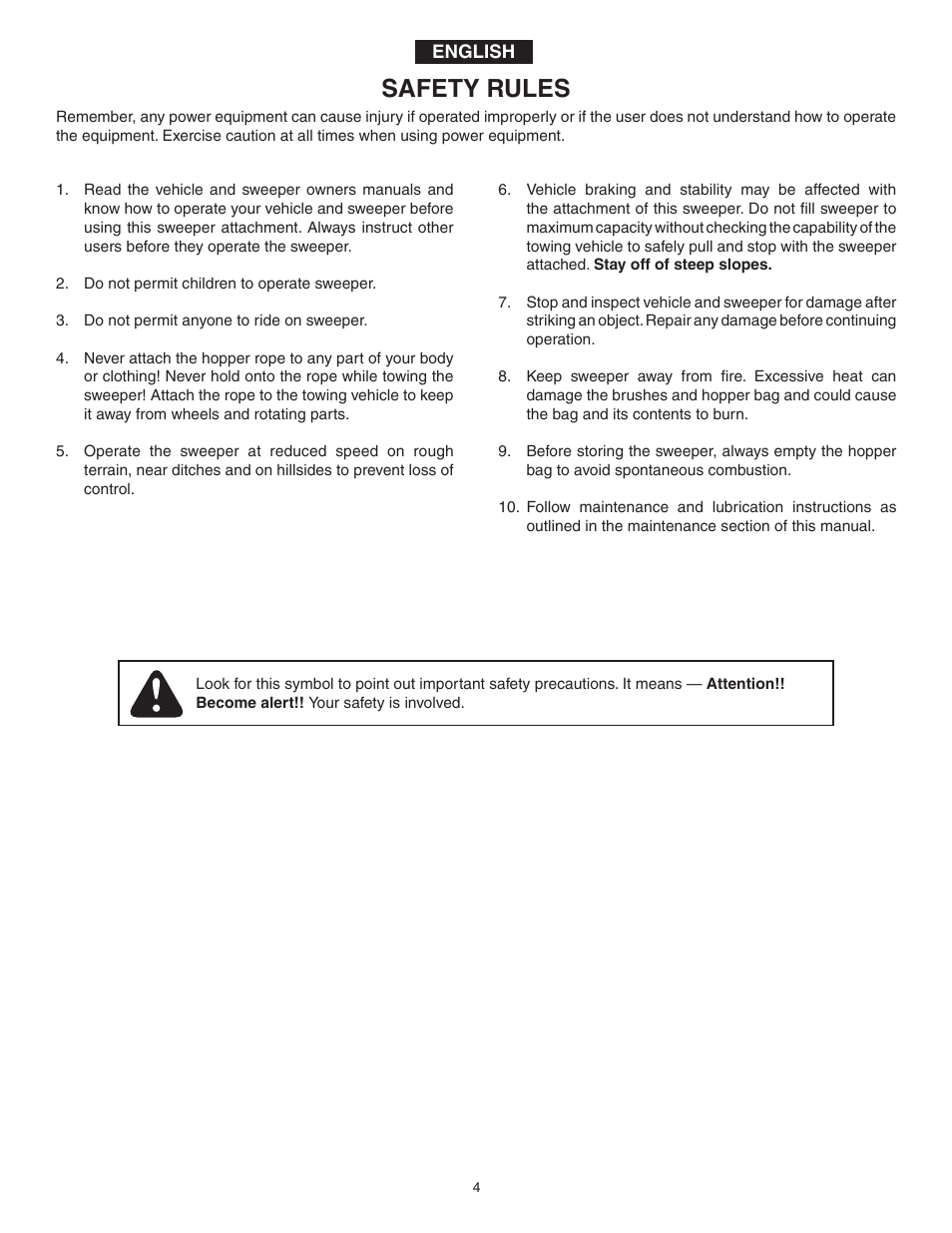 Safety rules | Agri-Fab 45-03371 User Manual | Page 4 / 24