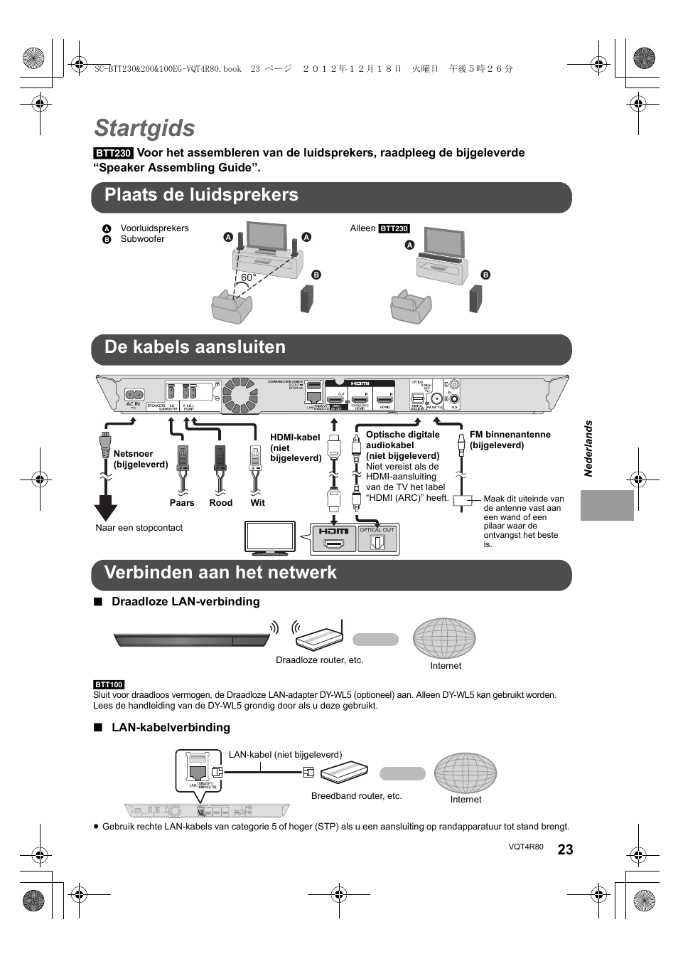 Startgids | Panasonic SCBTT200EG User Manual | Page 23 / 56