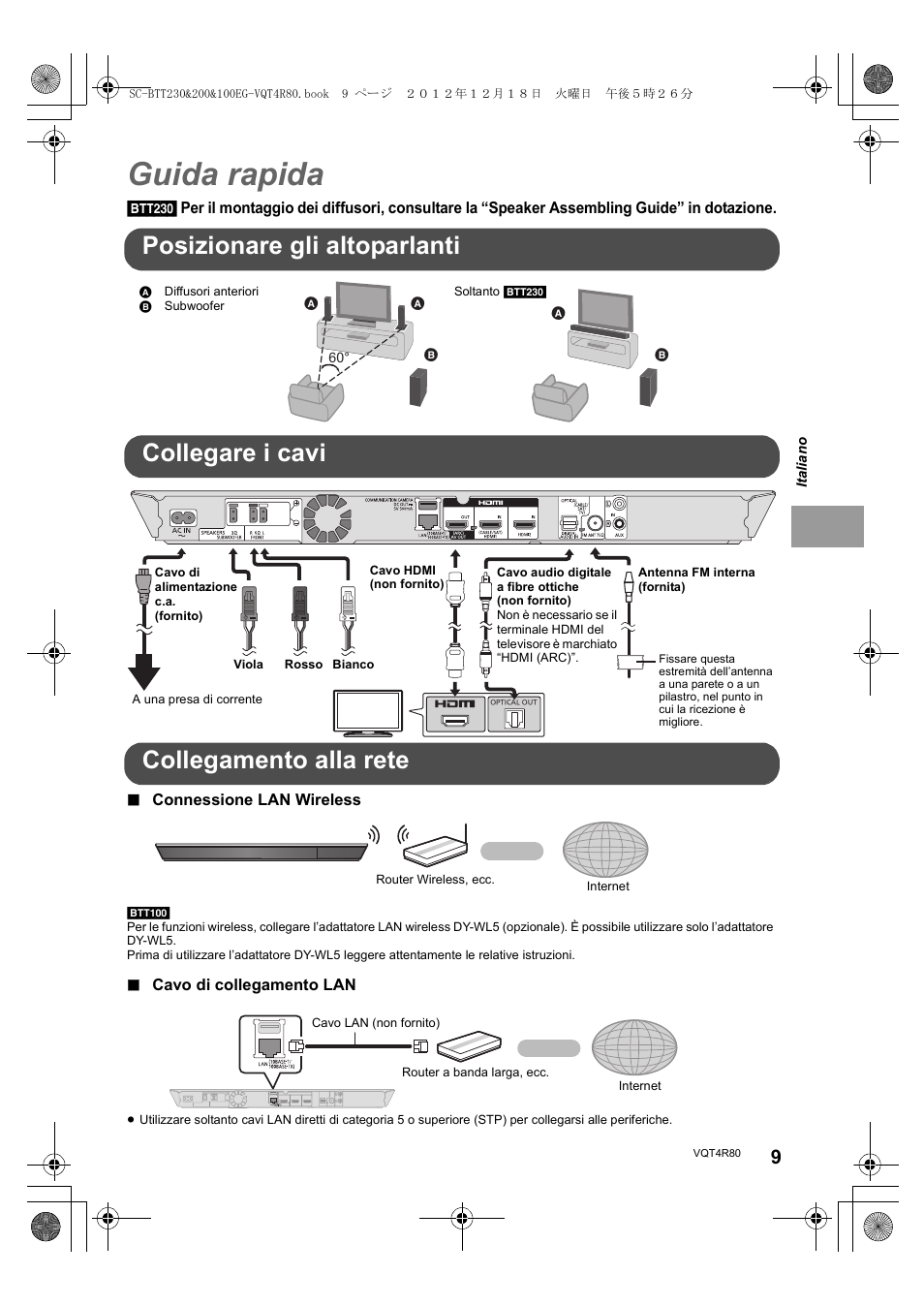 Guida rapida | Panasonic SCBTT200EG User Manual | Page 9 / 56