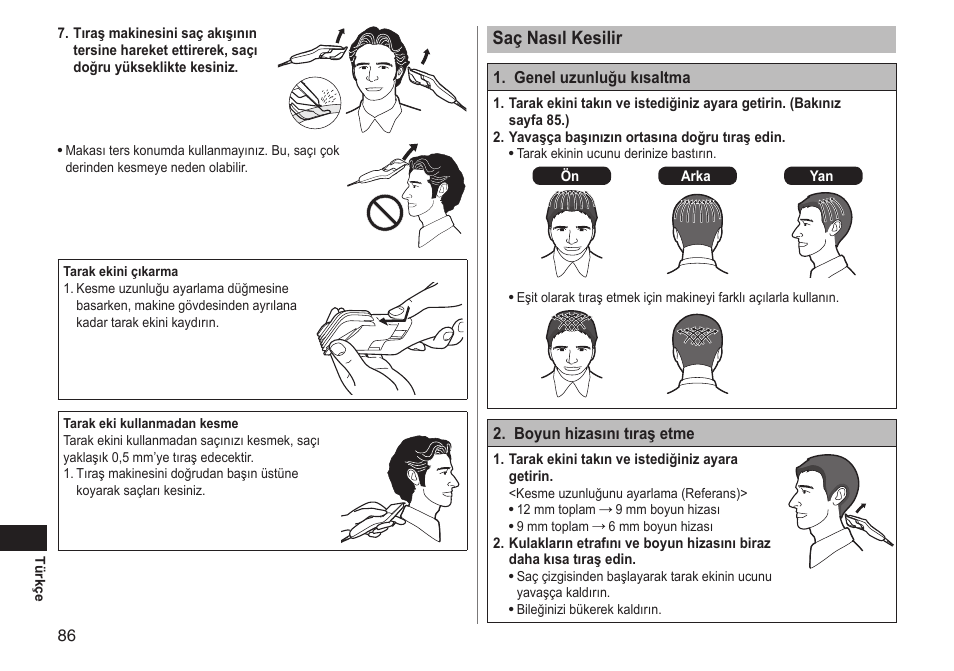 Saçnasılkesilir | Panasonic ERGC20 User Manual | Page 86 / 100