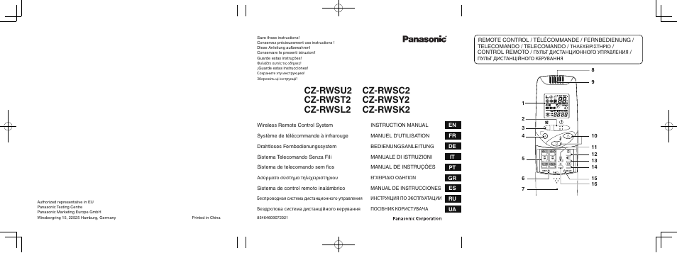 Panasonic CZRWSU2 User Manual | 203 pages