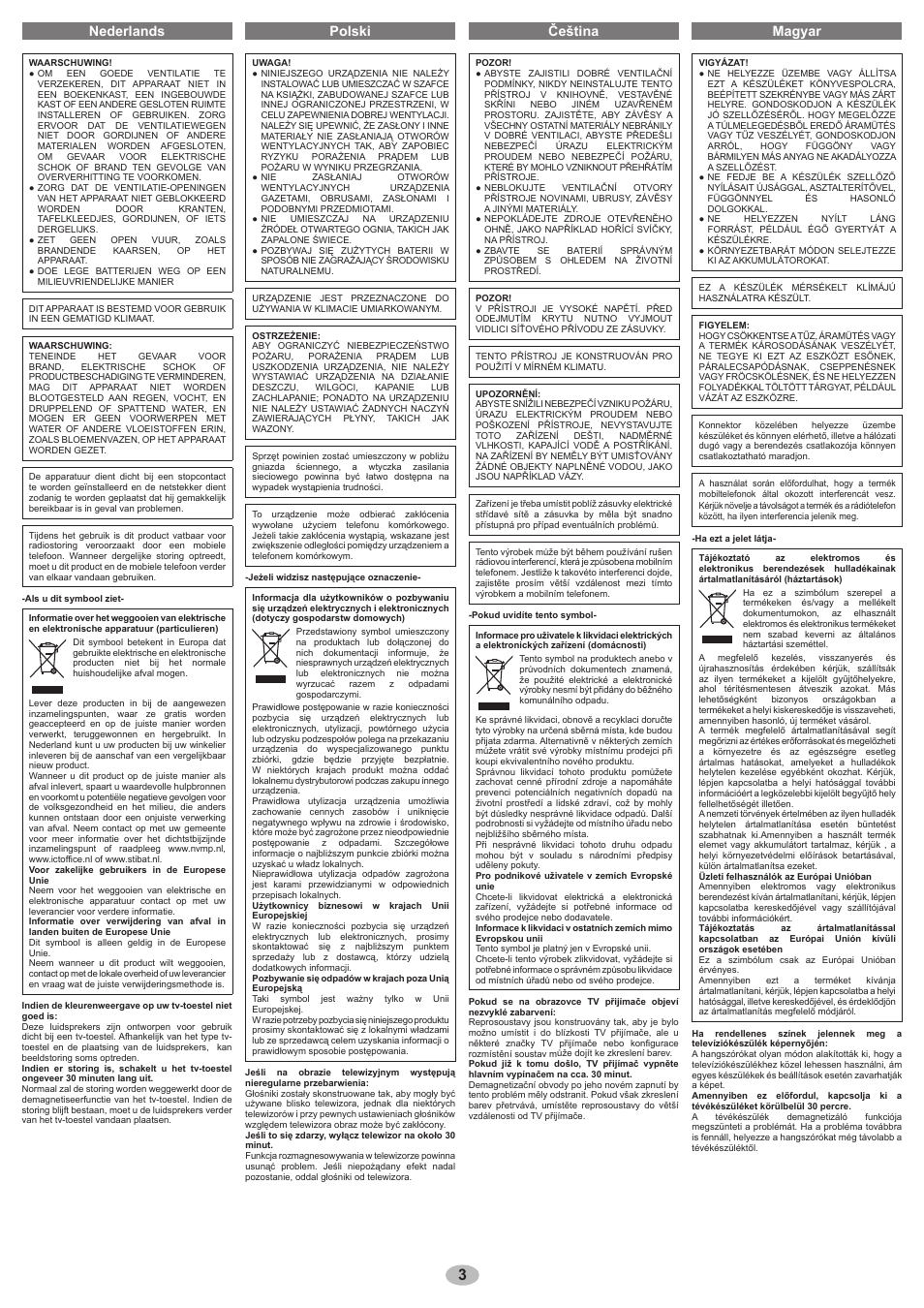 Nederlands polski čeština magyar | Panasonic RPSP48 User Manual | Page 3 / 8