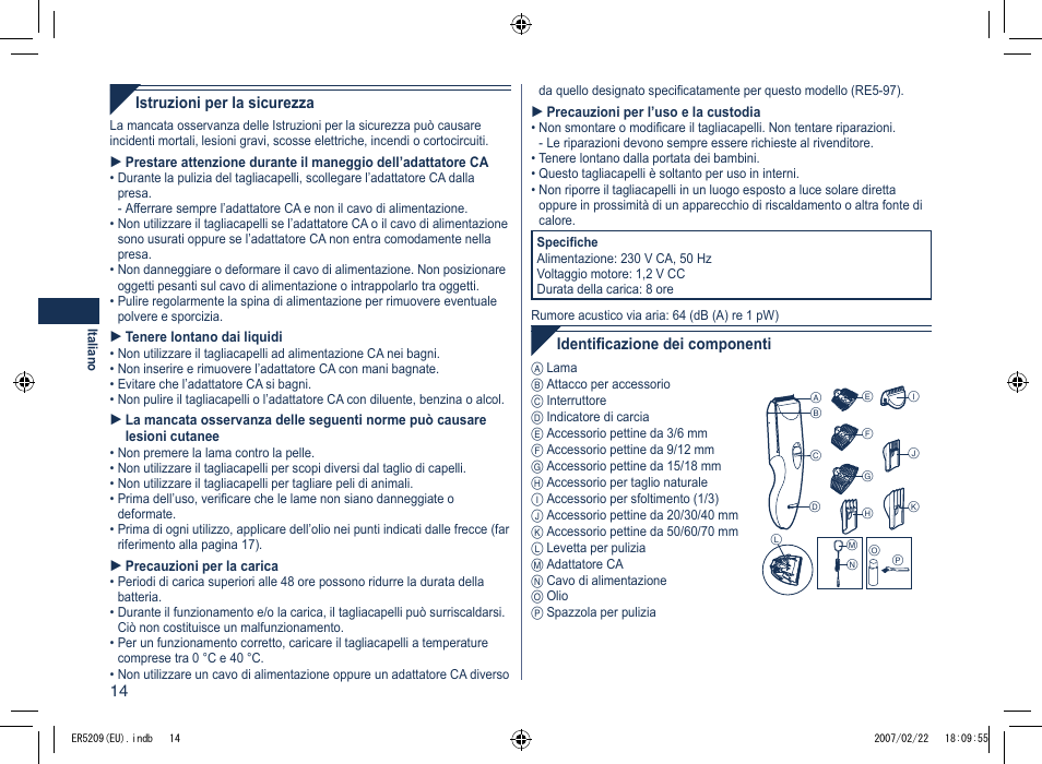 Panasonic ER5209 User Manual | Page 14 / 41