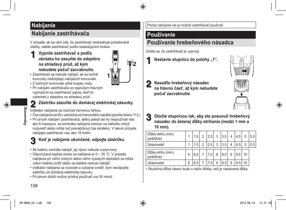 Panasonic ERGB40 User Manual | Page 108 / 140