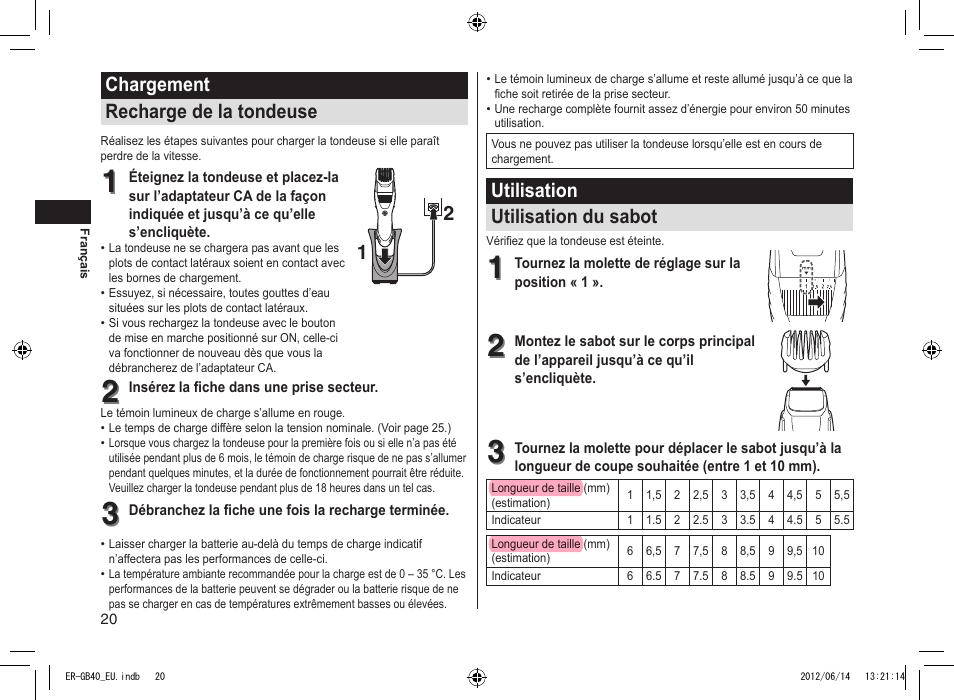 Panasonic ERGB40 User Manual | Page 20 / 140