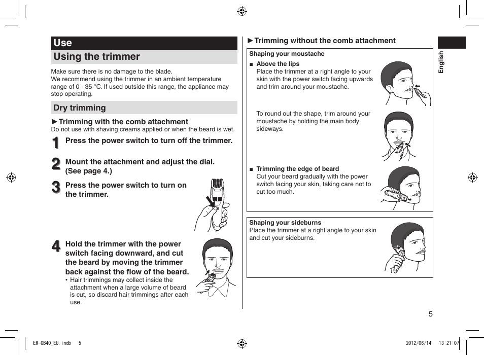Panasonic ERGB40 User Manual | Page 5 / 140