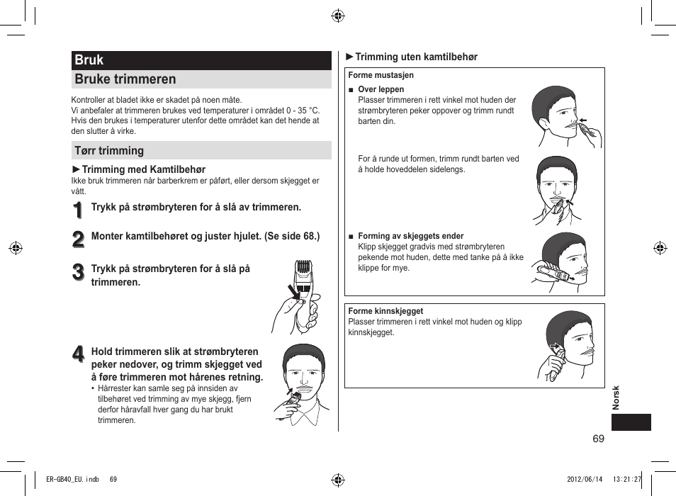 Panasonic ERGB40 User Manual | Page 69 / 140