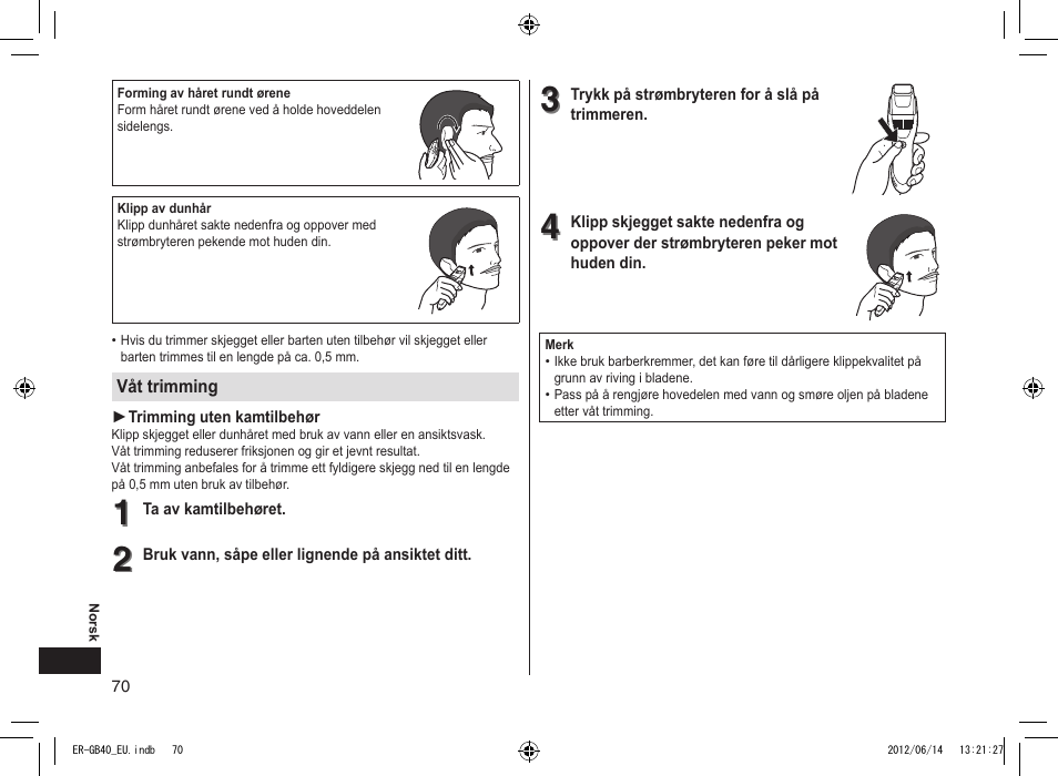 Panasonic ERGB40 User Manual | Page 70 / 140