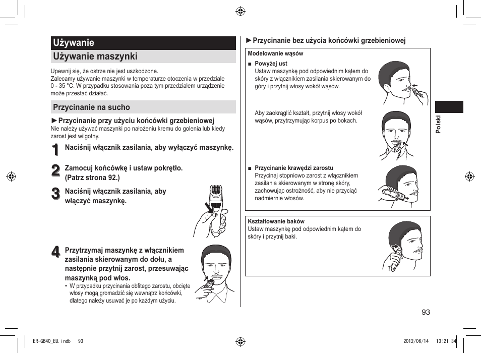 Panasonic ERGB40 User Manual | Page 93 / 140